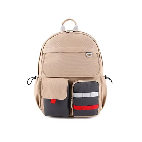 Lightweight Canvas Backpack with Dual Front Pockets and Adjustable Straps